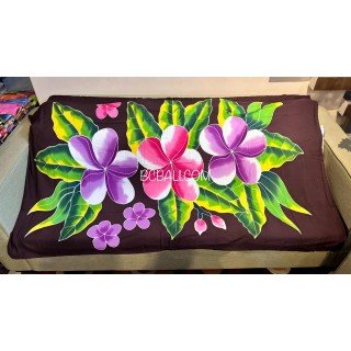 Handcrafted Rayon Sarong Hand Painted Flower Design by Balinese Artisans